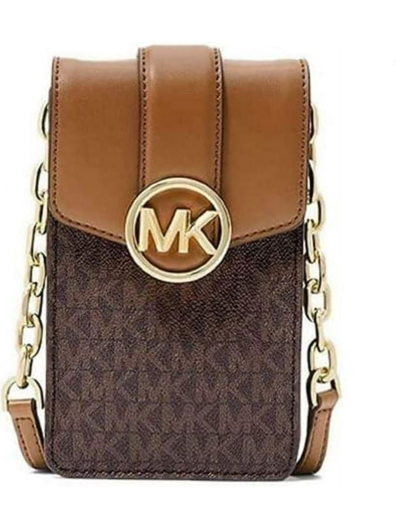 Michael Kors Carmen Crossbody Bag, Small Logo Brown, 4.25