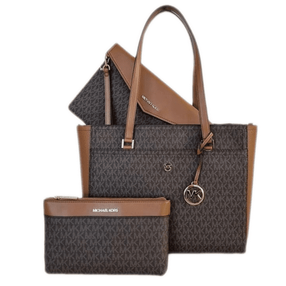 MICHAEL KORS Womens Maisie 3 In 1 Bundle Large Top Zip Tote Crossbody Pouch Wristlet