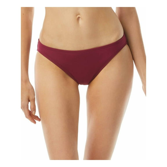 MICHAEL MICHAEL KORS Women's Maroon Stretch Bikini Lined Moderate Coverage Hipster Swimsuit Bottom XL