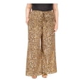 thumbnail image 1 of MICHAEL MICHAEL KORS Womens Beige Animal Print Wide Leg Pants Plus 2X, 1 of 4