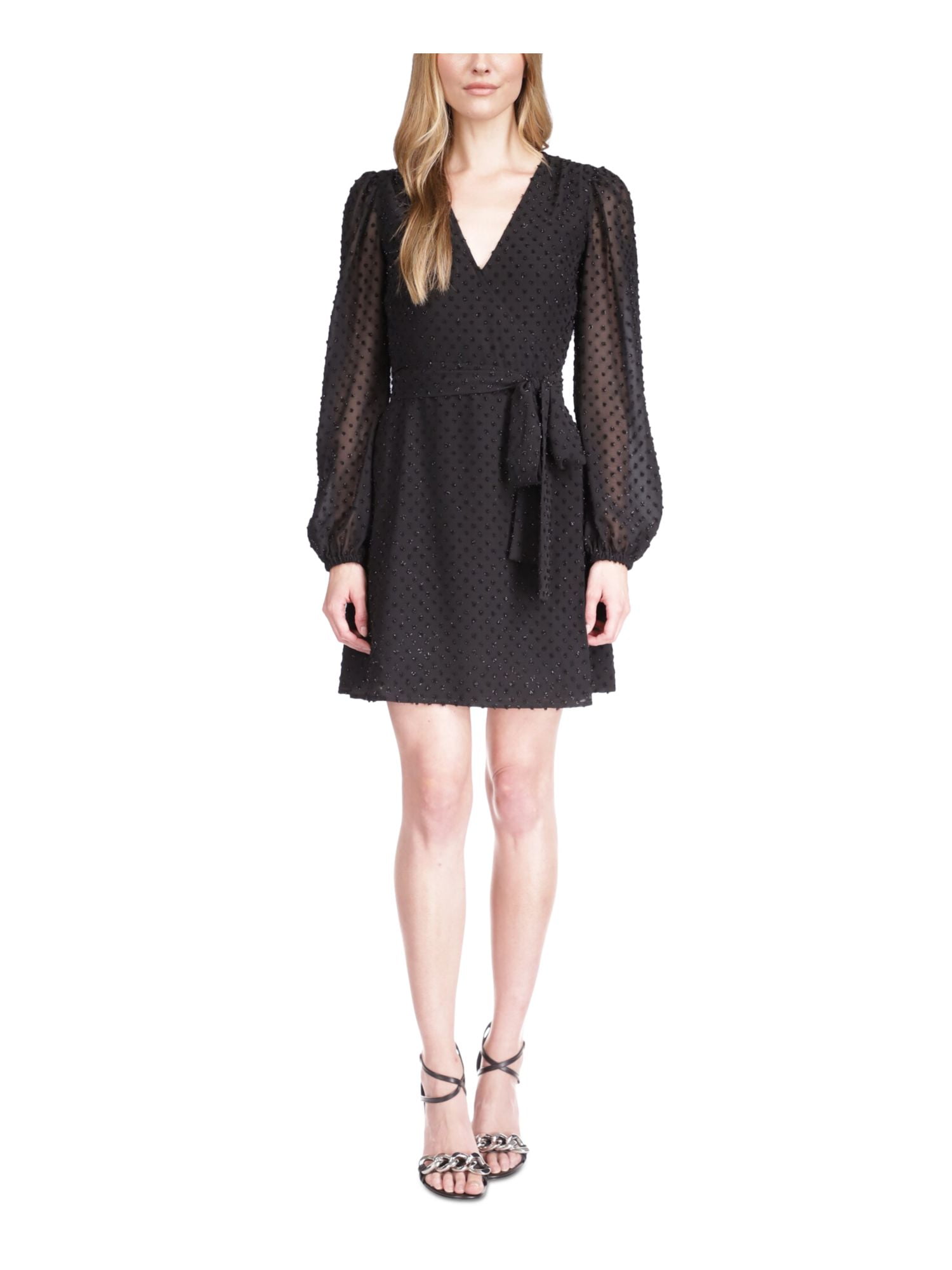 black michael kors dresses Michael Kors Logo Tape Ribbed Knit Dress in Black