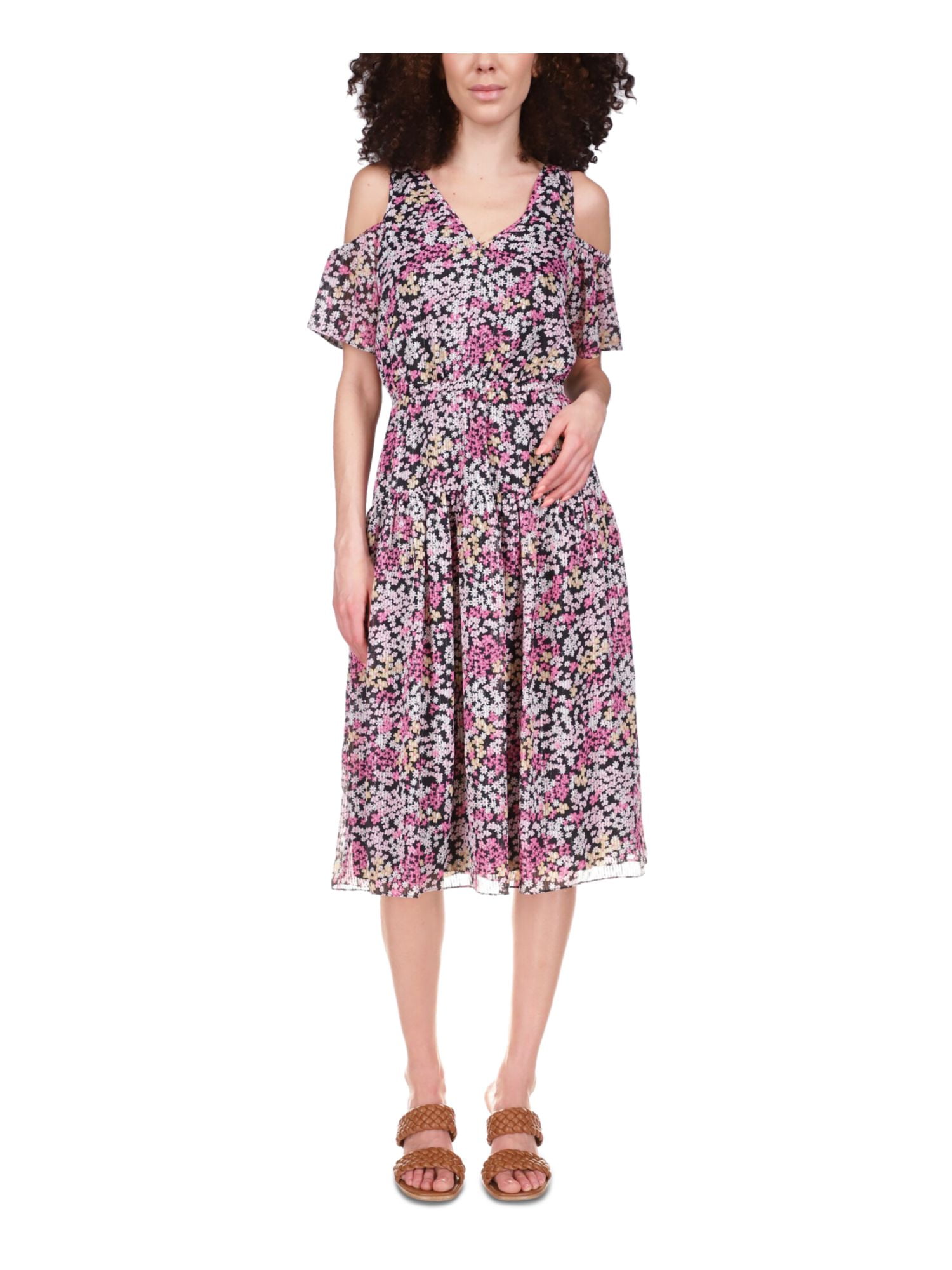 Michael kors pink floral dress best sale