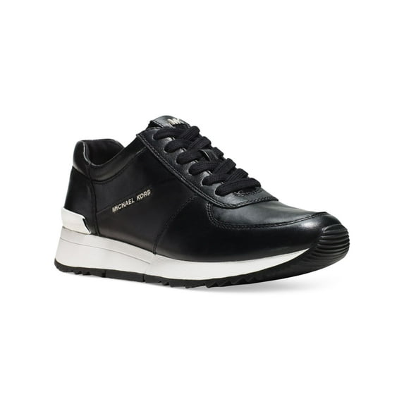 MICHAEL MICHAEL KORS Womens Black Padded Allie Almond Toe Lace-Up Leather Athletic Training Shoes 7