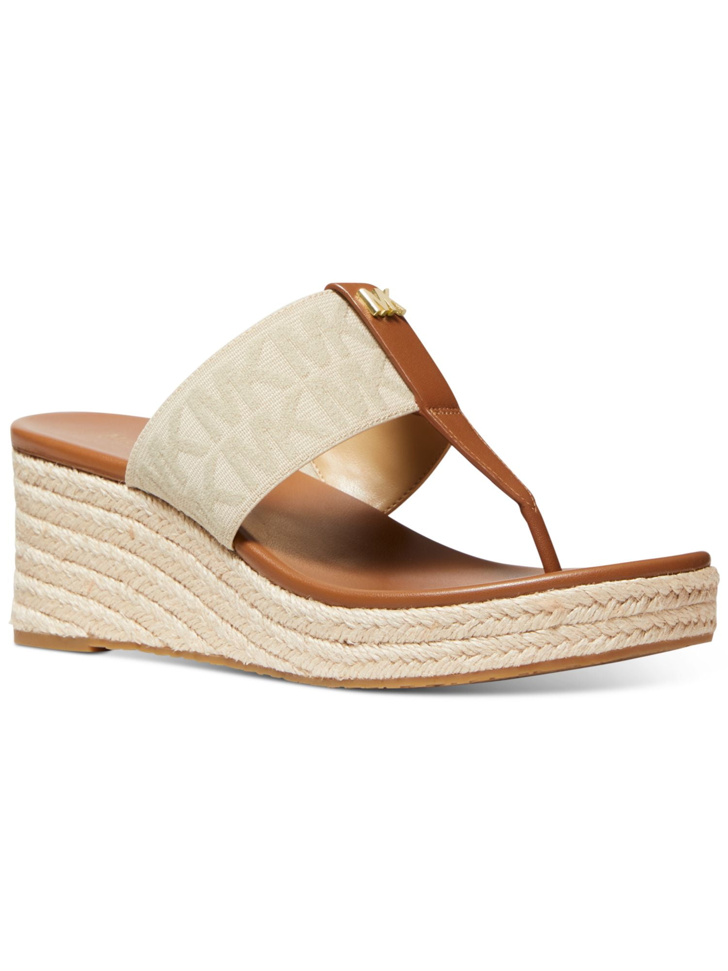 MICHAEL MICHAEL KORS Womens Brown 1" Platform Jute Wrapped Comfort