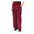 thumbnail image 1 of MICHAEL MICHAEL KORS Womens Burgundy Pocketed Pull-on Metallic Logo Velour Straight leg Pants M, 1 of 4