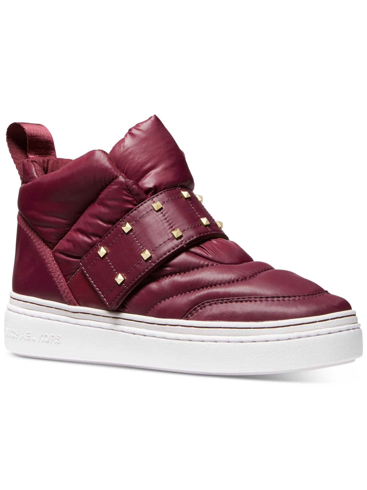 MICHAEL MICHAEL KORS Womens Burgundy Studded Strap Back Pull Tab Quilted Cushioned Stirling Round Toe Platform Sneakers Shoes 6 M Walmart