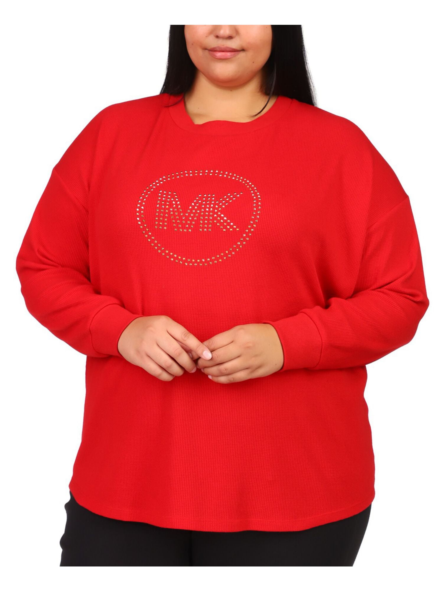 Long Sleeve Michael Kors Shirts Womens Red MICHAEL MICHAEL KORS - Main Image