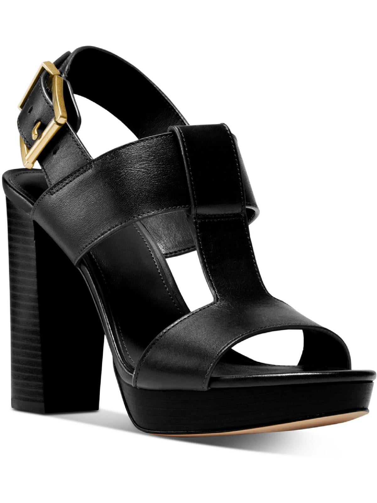 Becker burnished store leather platform sandal