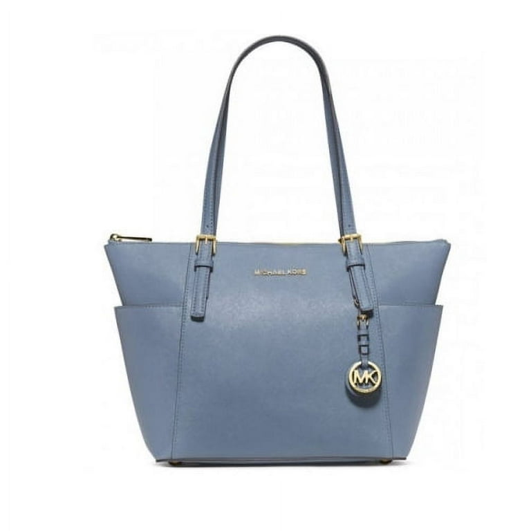 Buy the Michael Kors Jet Set Saffiano Leather Tote Bag Blue