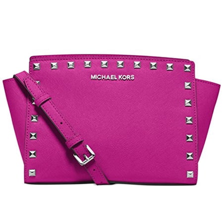 Michael Kors Fuschia Selma Stud Medium Messenger, Fuschia