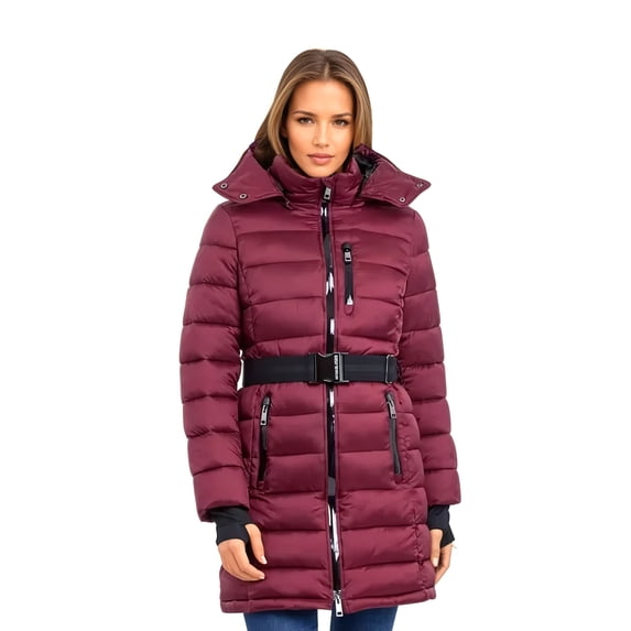 MICHAEL Michael Kors Women's Active Puffer Coat (DarkBrandy, XL)