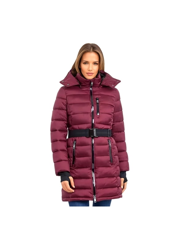 Women's Active Puffer Coat (DarkBrandy, XL)