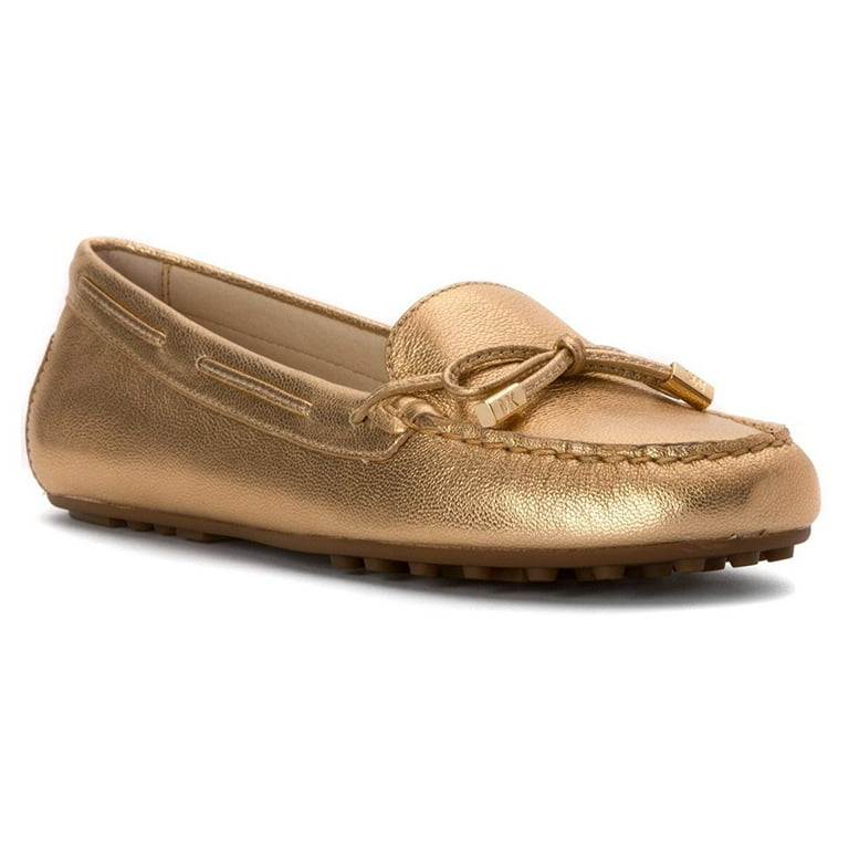 MICHAEL Michael Kors Women's Daisy Mocassin Metallic Leather Flats