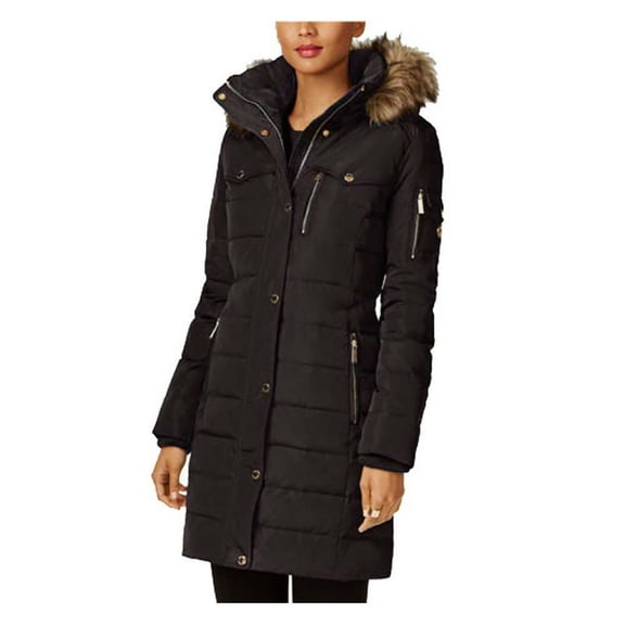 MICHAEL Michael Kors Women's Down Winter Coat with Zip Out Hood– Perfect Jacket for Harsh Weather (Black, M)