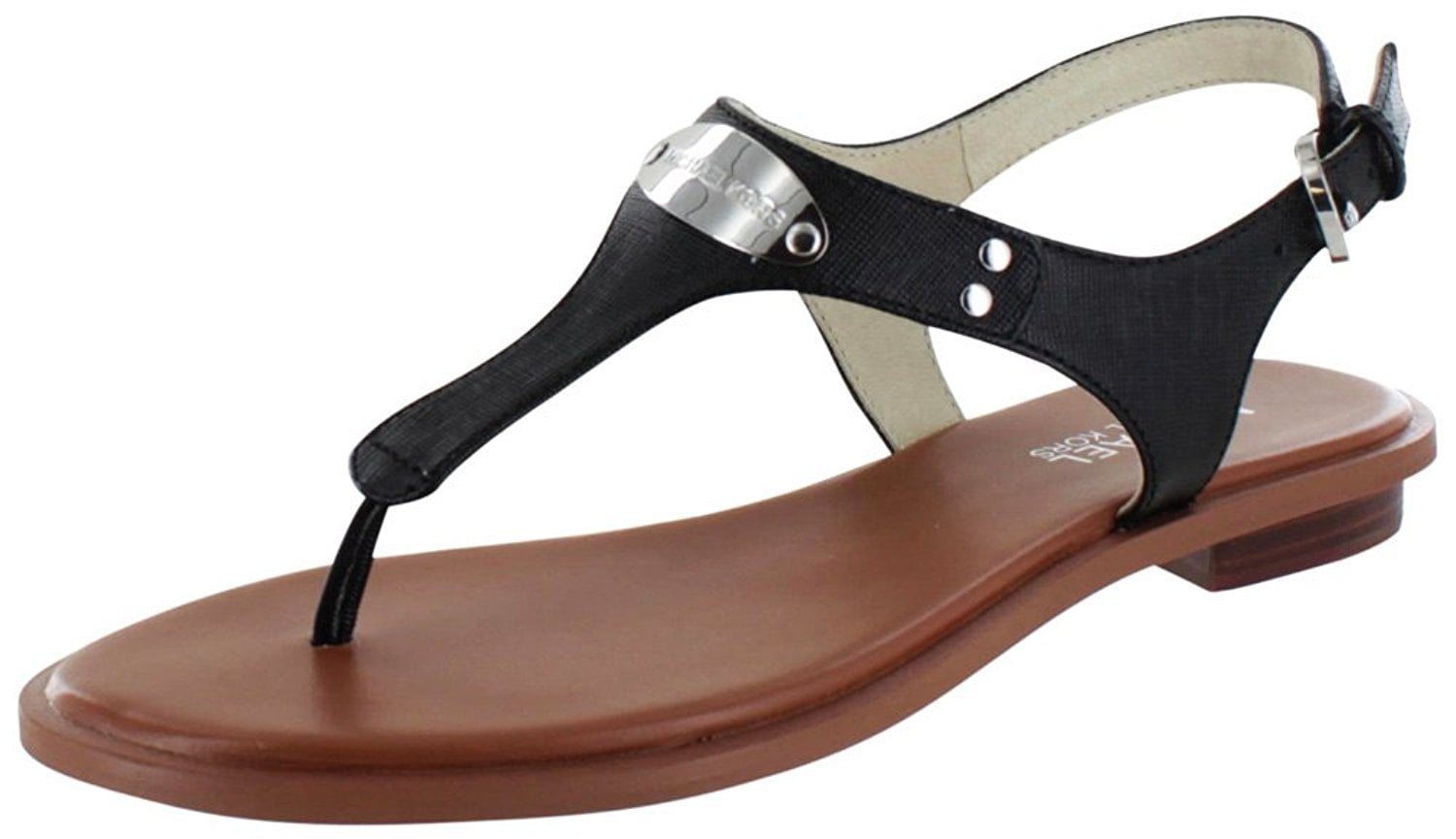 MICHAEL Michael Kors Women's Leather MK Plate T-Strap Thong