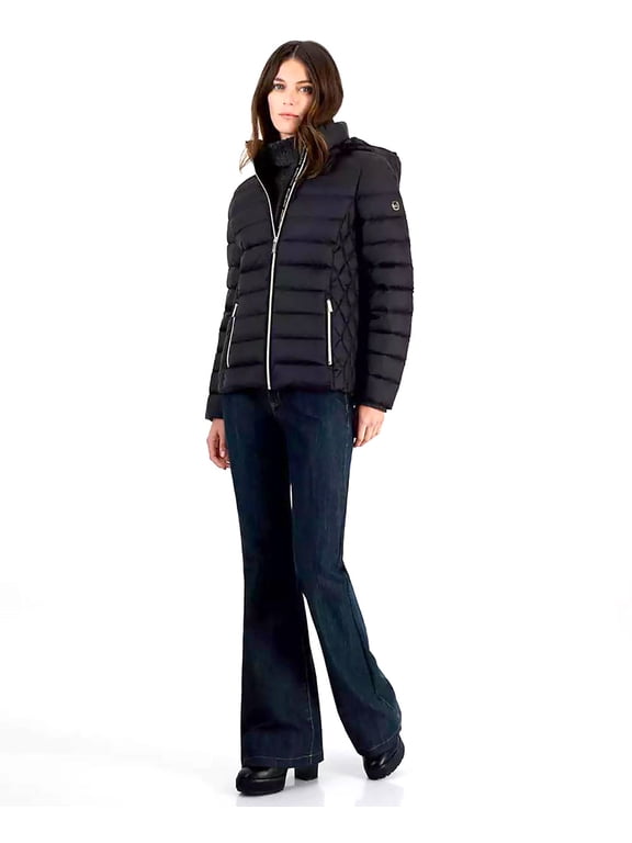 MICHAEL Michael Kors Women's Puffer Down Packable Jacket (Nylon, Black, XS)
