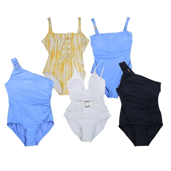 Michael Kors Women's Swim One Piece Lace Up Bathing Suit Swimsuit Summer New