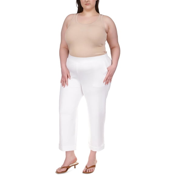 MICHAEL Michael Kors Womens Cuffed Pull On Wide Leg Pants