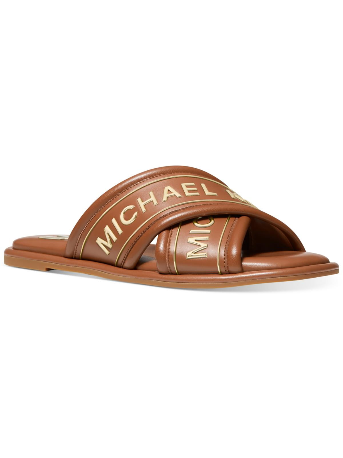 MICHAEL Michael Kors Womens GIDEON SLIDE Logo Faux Leather Slide