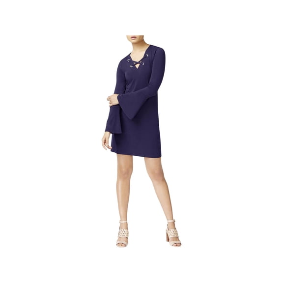 MICHAEL Michael Kors Womens Lace-Up Bell-Sleeves Casual Dress