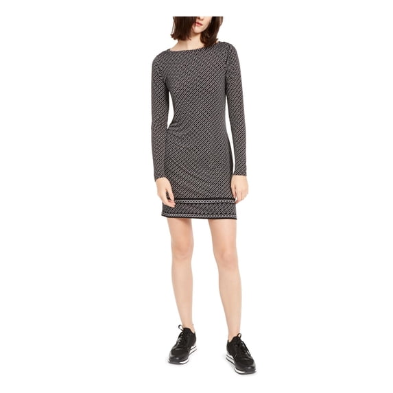 MICHAEL Michael Kors Womens Petites Pattern Wear to Work Dress Black PM