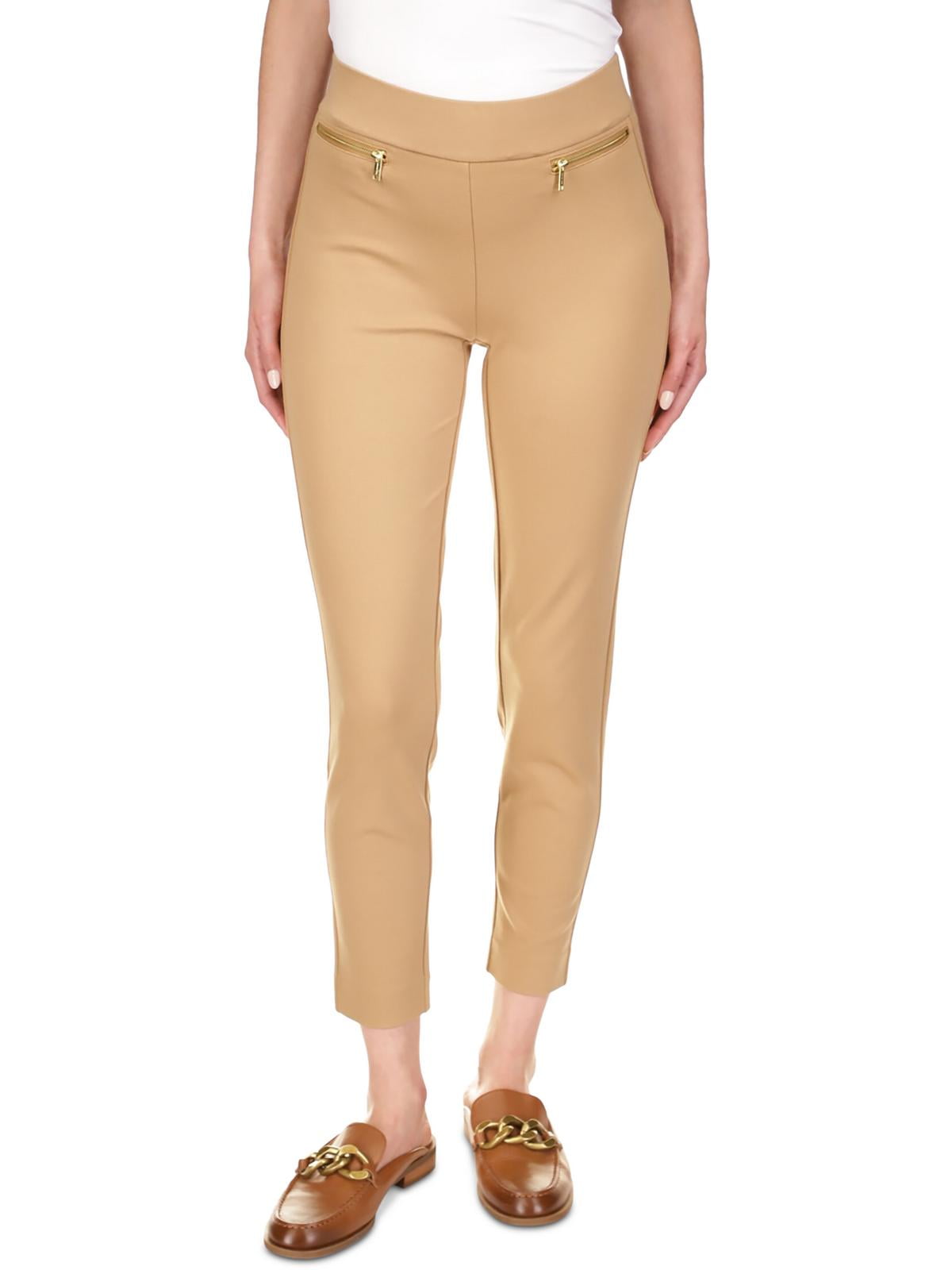 パンツ MICHAEL KORS Women Straight Pants MS23015A19 101 Beige Michael Kors Womens Zip-Pocket Casual Trouser Pants, White