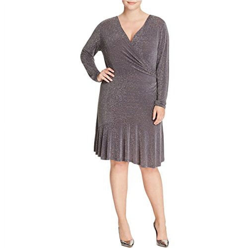 MICHAEL Michael Kors Womens Plus Long Sleeve Wrap Evening Dress Gray 3X -  Walmart.com