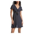 thumbnail image 1 of MICHAEL Michael Kors Womens Polka Dot Recycled Polyester Mini Dress, 1 of 2