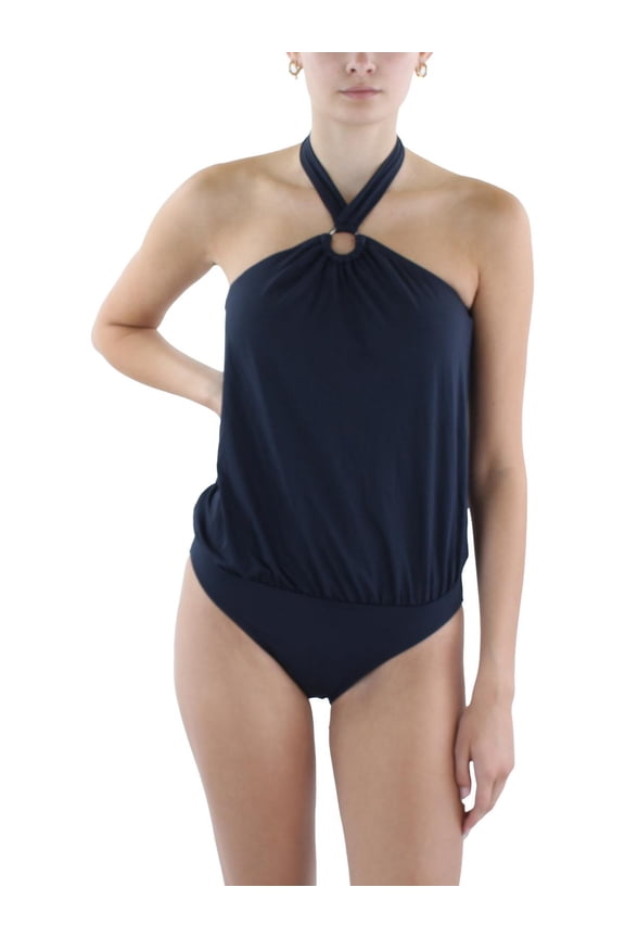 Womens Removable Padding Nylon One-Piece Swimsuit
