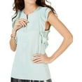 thumbnail image 1 of Michael Kors Womens Double Sleeve Ruffled Blouse, Green, X-Small, 1 of 1