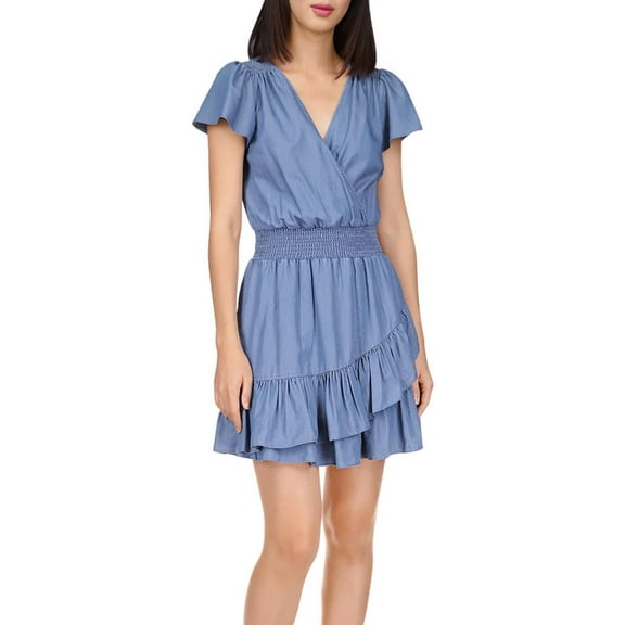 MICHAEL Michael Kors Womens Ruffled Short Mini Dress