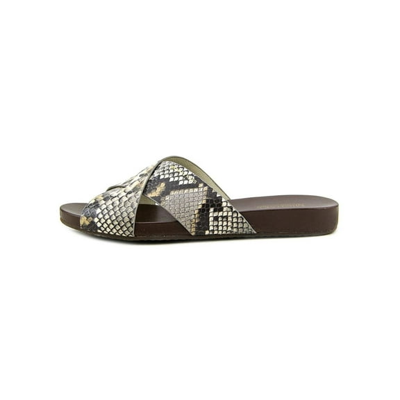 MICHAEL Michael Kors Womens SOMERLY Leather Open Toe Casual Slide Sandals