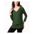thumbnail image 1 of Michael Kors Womens Layered Look Pullover Blouse, Green, X-Small, 1 of 2
