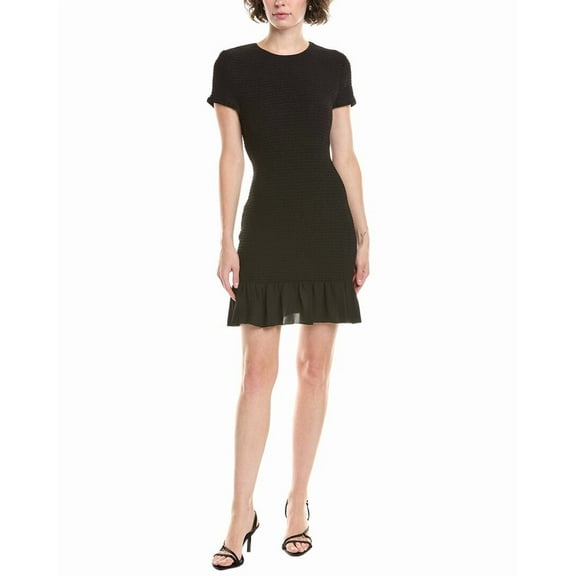 MICHAEL Michael Kors womens  Smocked Mini Dress, XL, Black