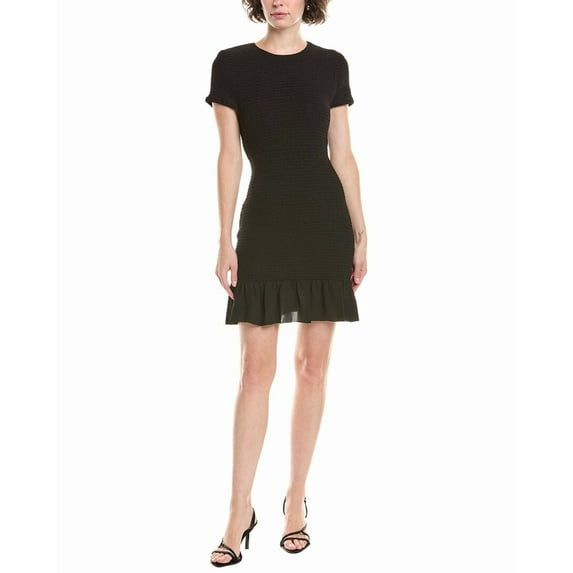 MICHAEL Michael Kors womens Smocked Mini Dress, XL, Black