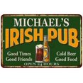 thumbnail image 1 of MICHAEL'S Irish Pub Beer Metal Sign Bar Decor 8x12 208120013007, 1 of 1