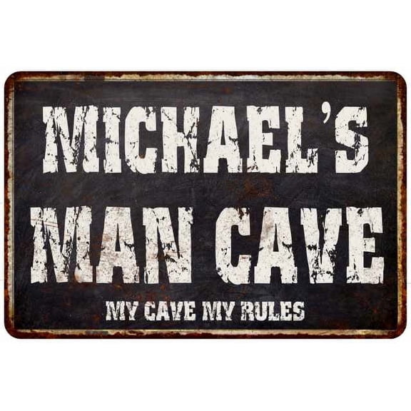 MICHAEL'S Man Cave Black Grunge Sign Home Decor Gift Cave Funny 208120004419