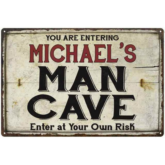 MICHAEL'S Man Cave Sign Rustic Garage Decor Gift 8x12 Metal 108120035007