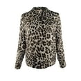 thumbnail image 1 of MICHAEL  Women's Animal Print Zipper Pocket Blouse-BW-XXS, 1 of 4