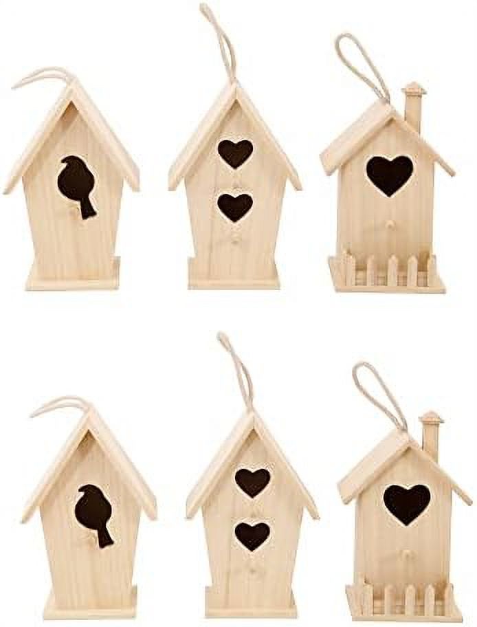 MICHAELS Bulk 6 Pack Assorted 8”; Unfinished Wood Birdhouse by Make