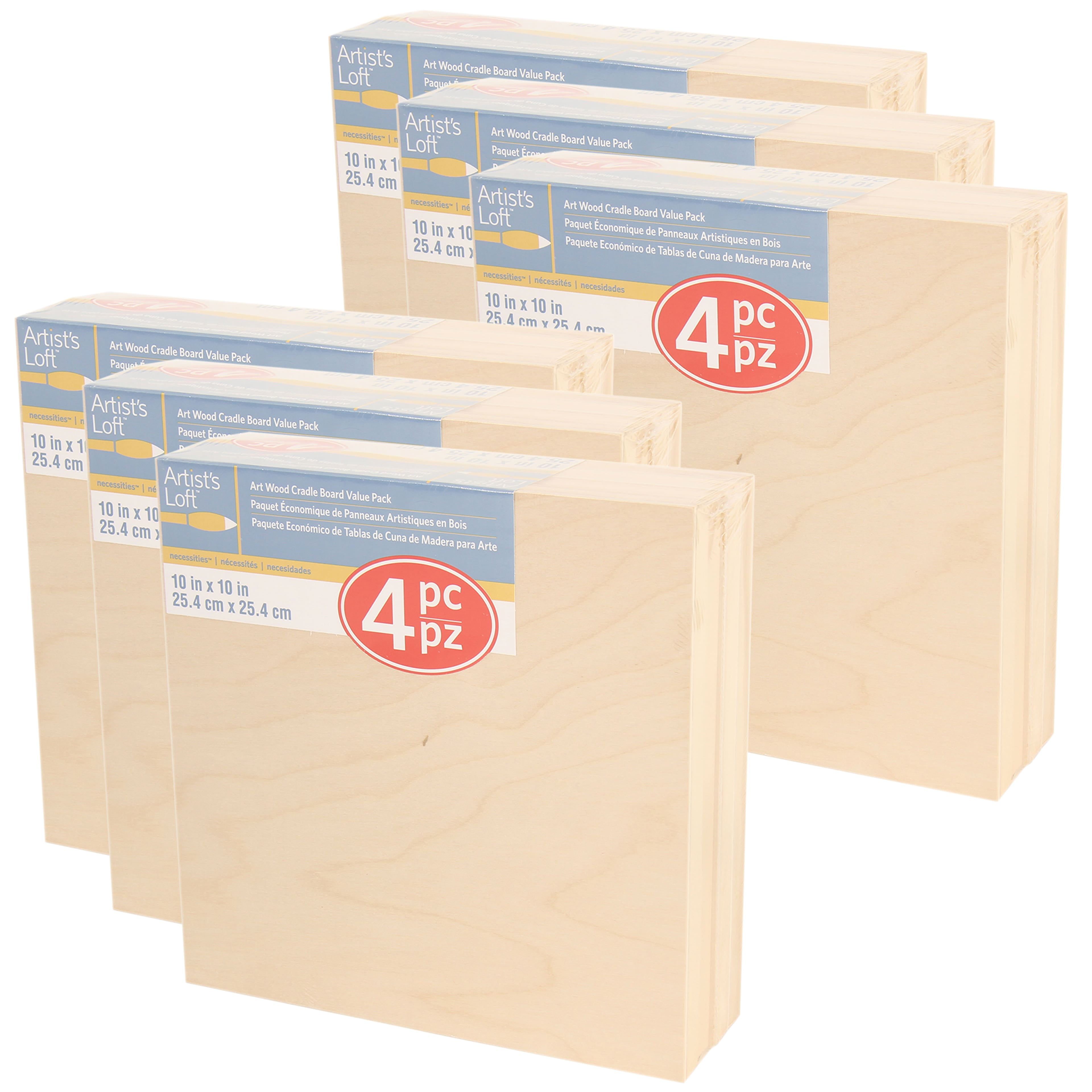 MICHAELS Bulk 6 Packs 4 ct. (24 total) 10" x 10" Cradled Wood Painting