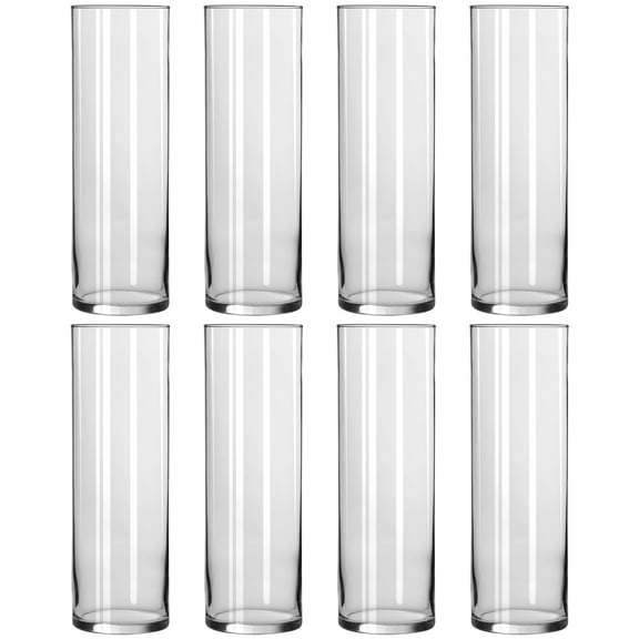 10.5” Cylinder Glass Vase by Ashland - Decorative Vase for Weddings - Parties - and Home Decor - Bulk 8 Pack