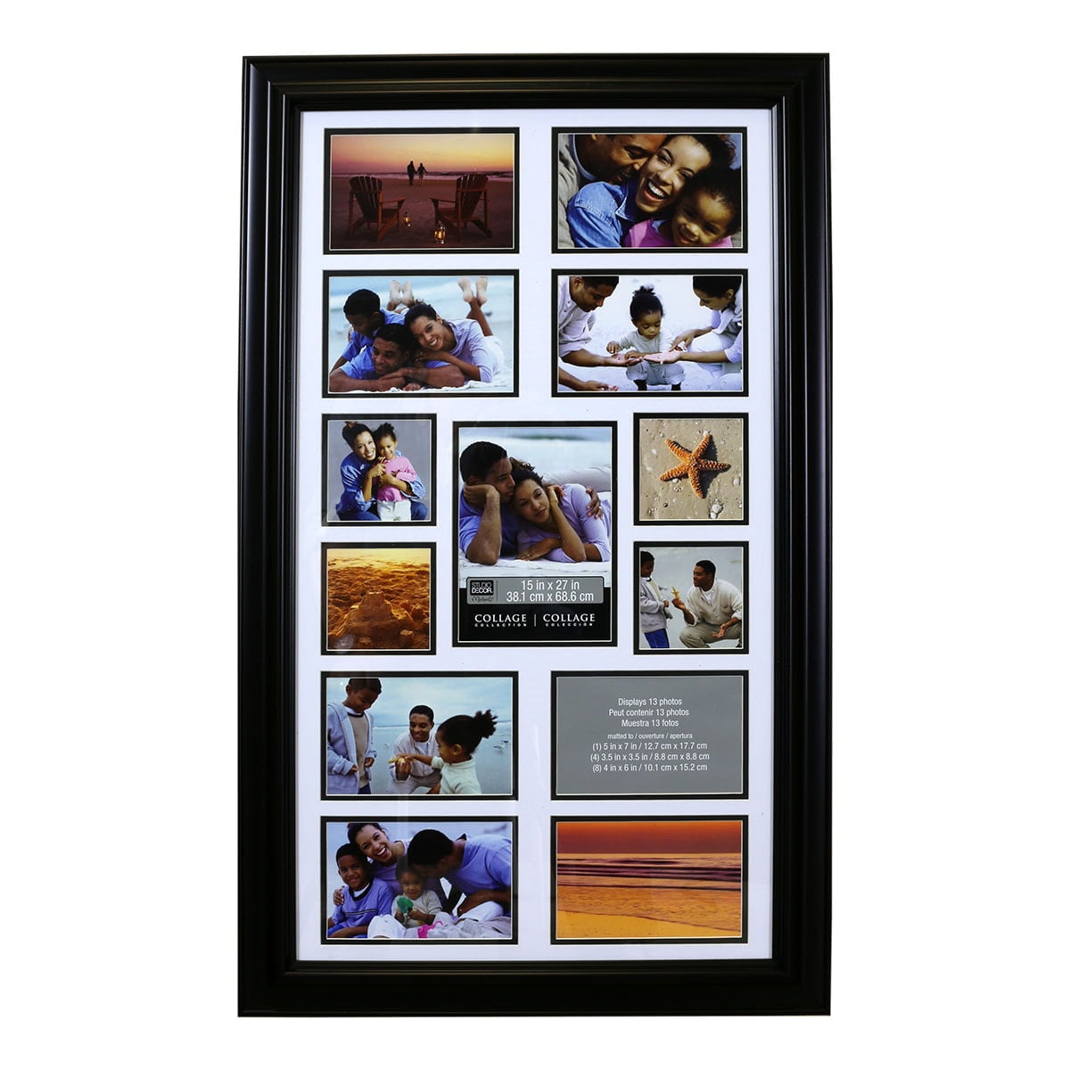 Studio Decor 8 Opening Black 4 x 6 Collage Frame - Each