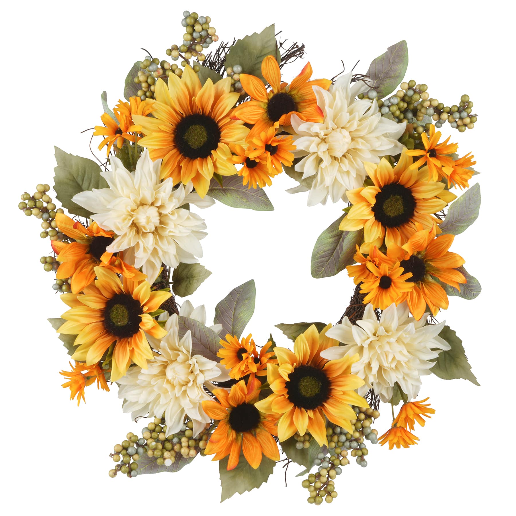 MICHAELS Fall Decorations for Home 22" Sunflower Mix Wreath by Ashland