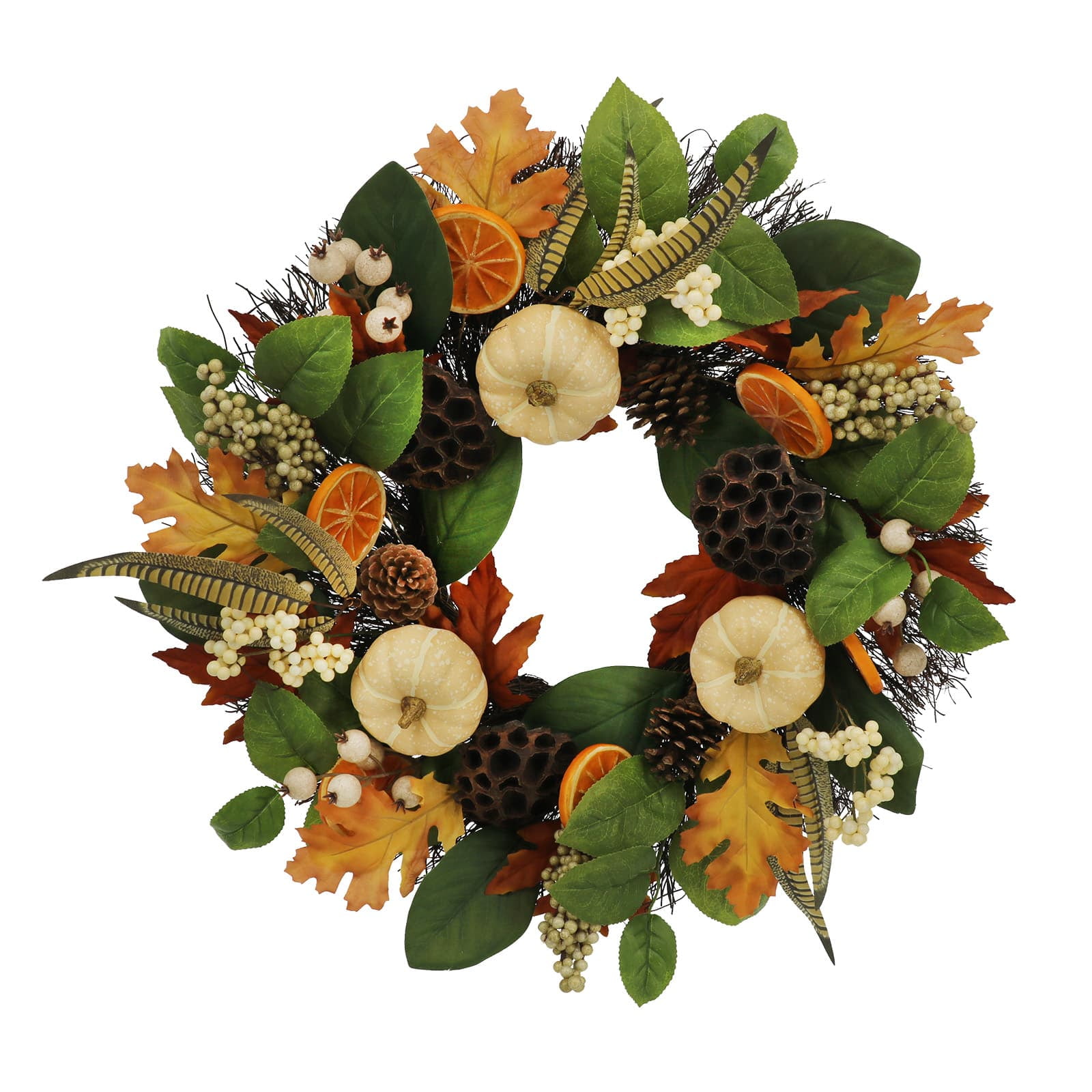 MICHAELS Fall Decorations for Home 24" Pumpkin, Lotus & Orange Slice