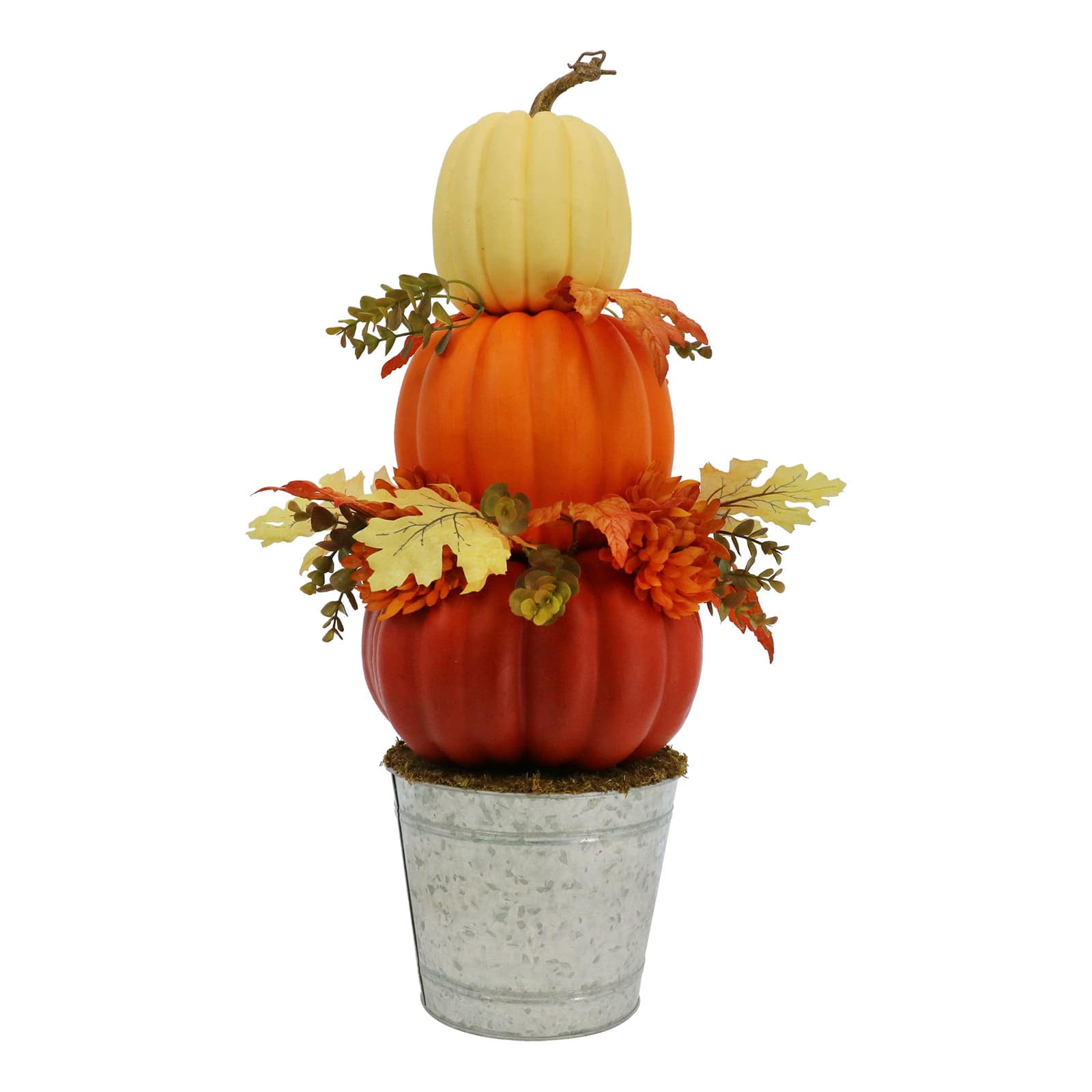 MICHAELS Fall Decorations for Home 27.5" Cream, Orange & Red Stacked