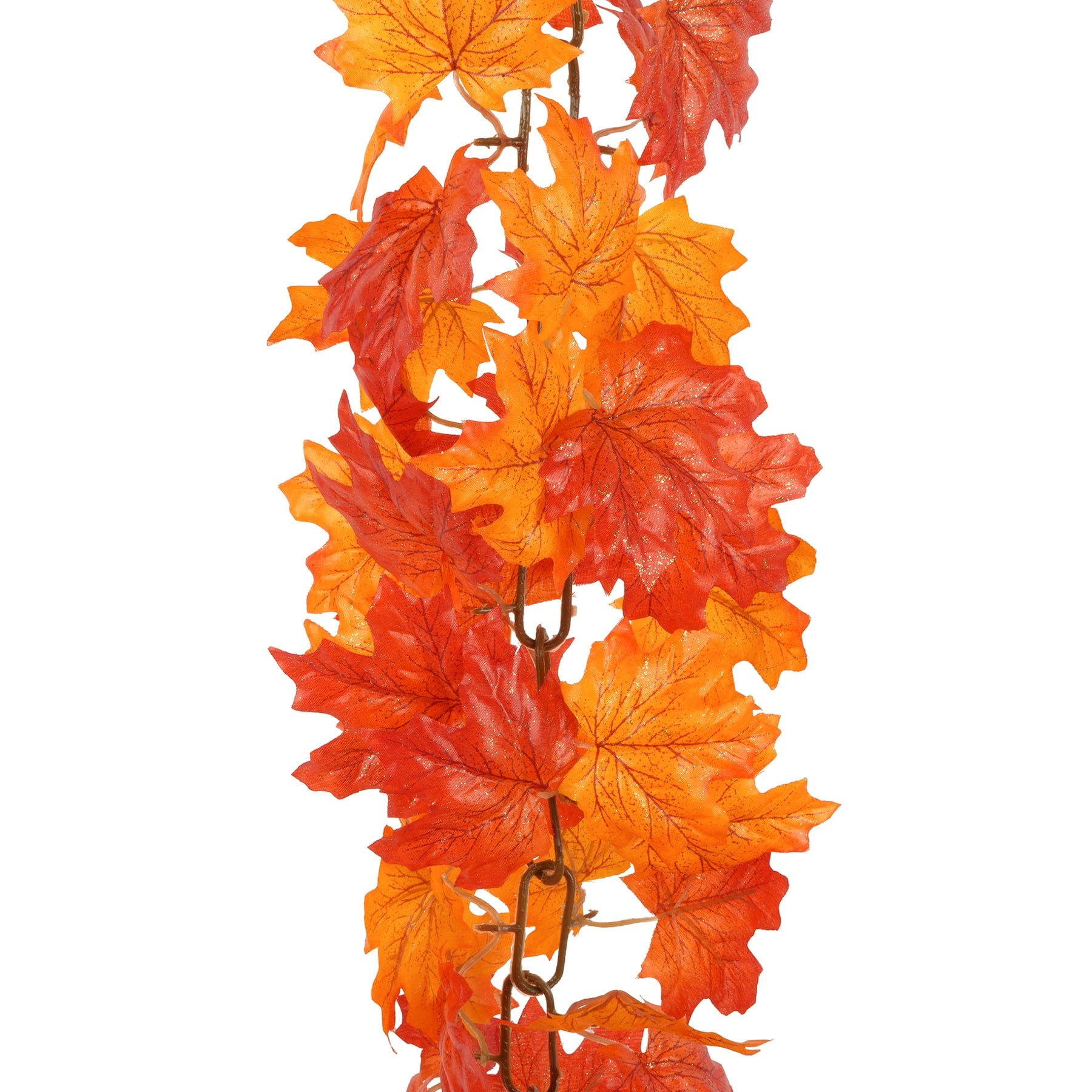 MICHAELS Fall Decorations for Home 6ft. Glittery Orange Maple Leaf