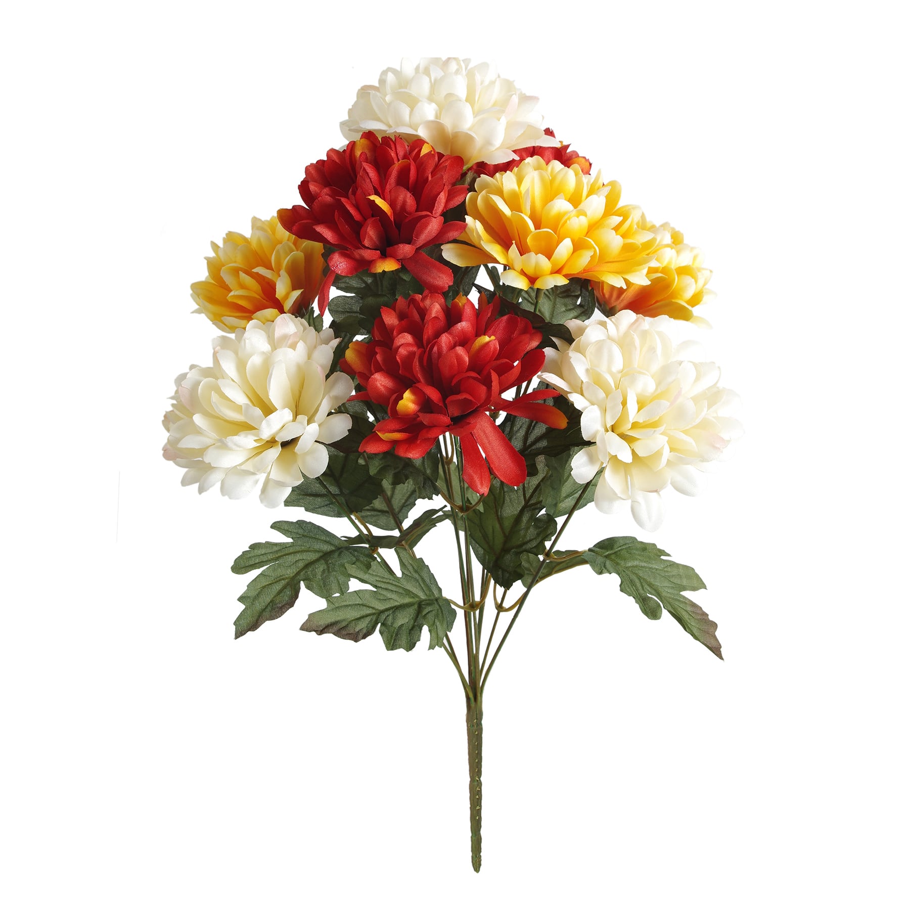 MICHAELS Fall Decorations for Home Red, Yellow & Cream Mum Bush by