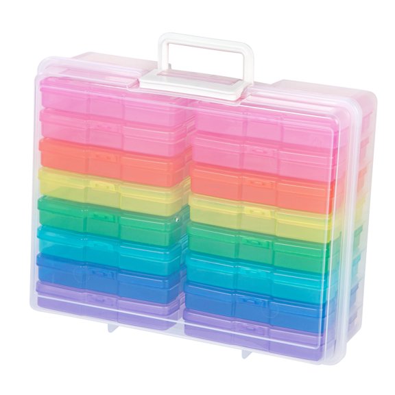 Multicolor Photo & Craft Keeper by Simply Tidy - Organize and Store Photos - Stickers - and Craft Supplies - Includes 16 Small Cases - 1 Pack