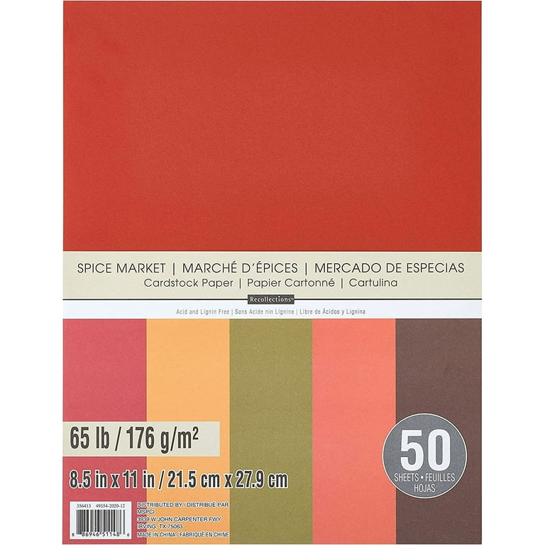 Spice Market 8.5”; x 11”; Cardstock Paper by Recollections®, 50 Sheets